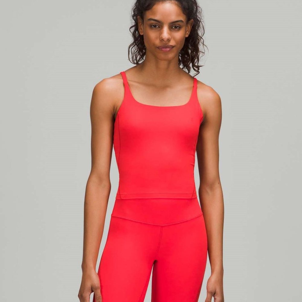 Lululemon Strappy Nulu Shelf Tank Size 8 Love Red